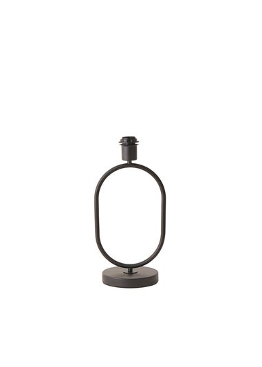 ValueLights Antonia Matte Black Metal Oval Stem Table Lamp Base