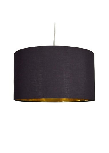 ValueLights Reni 45cm Easy Fit Lamp Shade Black with Metallic Gold Inner