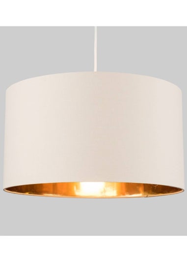 ValueLights Reni 45cm Easy Fit Lamp Shade Beige with Metallic Gold Inner