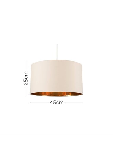 ValueLights Reni 45cm Easy Fit Lamp Shade Beige with Metallic Gold Inner