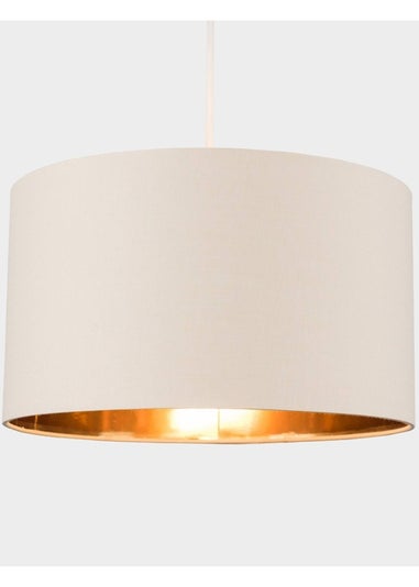ValueLights Reni 35cm Easy Fit Lampshade Beige with Metallic Gold Inner
