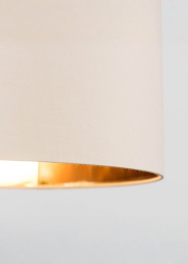 ValueLights Reni 35cm Easy Fit Lampshade Beige with Metallic Gold Inner