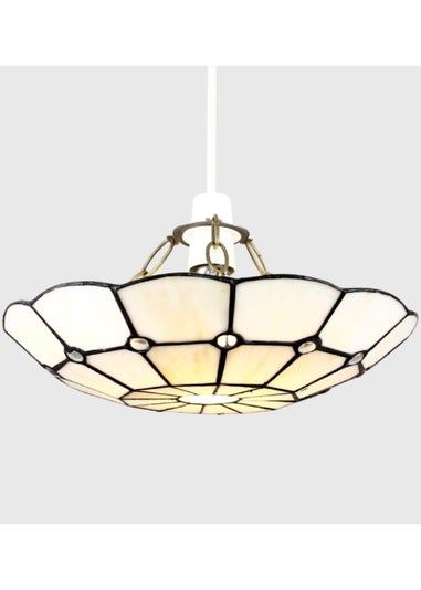 ValueLights Tiffany Cortez Glass Uplighter Easy Fit Ceiling Lampshade