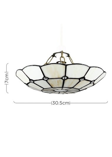 ValueLights Tiffany Cortez Glass Uplighter Easy Fit Ceiling Lampshade