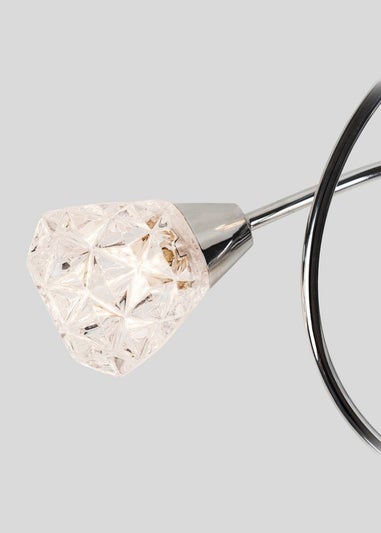 ValueLights Astley Chrome 3 Way Swirl Ceiling Light