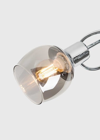 ValueLights Zarah Chrome 3 Way Swirl Smoke Glass Ceiling Light