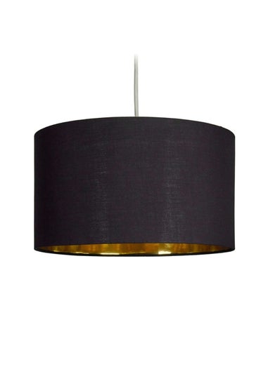 ValueLights Reni 35cm Easy Fit Lampshade Black with Metallic Gold Inner