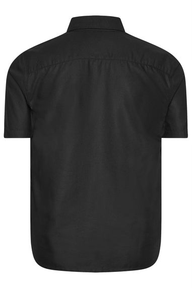 BadRhino Big & Tall Premium Black Short Sleeve Oxford Cotton Shirt