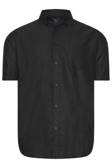 BadRhino Big & Tall Premium Black Short Sleeve Oxford Cotton Shirt