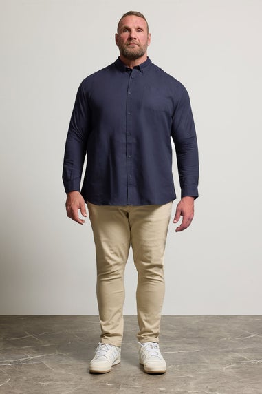 BadRhino Navy Blue Long Sleeve Oxford Shirt