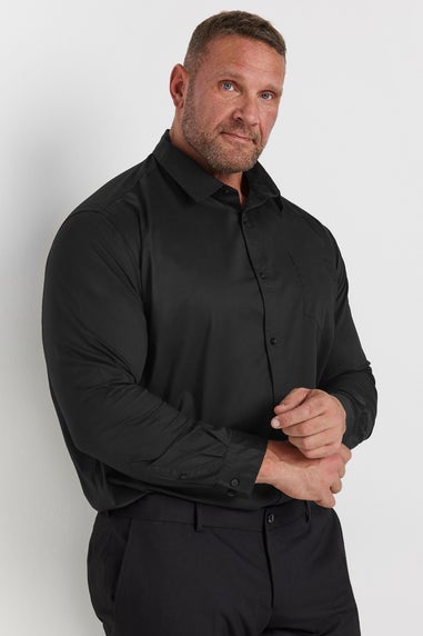 BadRhino Big & Tall Black Stretch Long Sleeve Shirt
