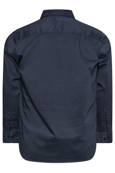 BadRhino Big & Tall Navy Blue Stretch Long Sleeve Shirt