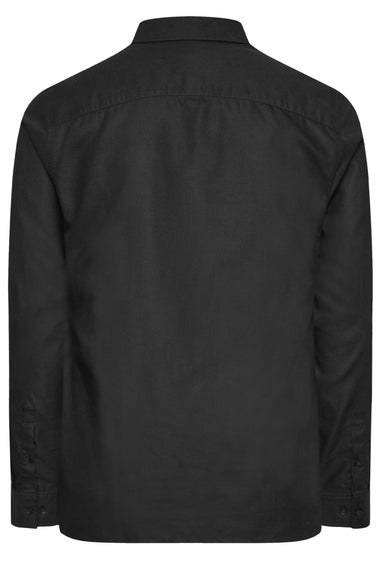BadRhino Big & Tall Premium Black Long Sleeve Oxford Cotton Shirt