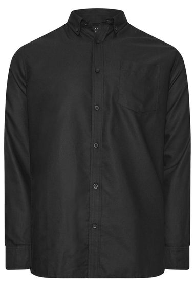 BadRhino Big & Tall Premium Black Long Sleeve Oxford Cotton Shirt