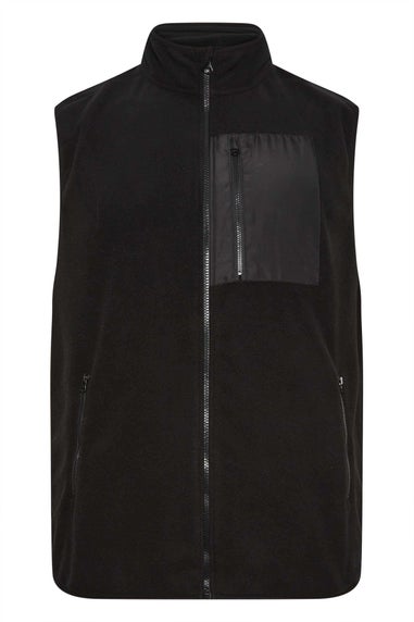 BadRhino Big & Tall Black Fleece Pocket Gilet