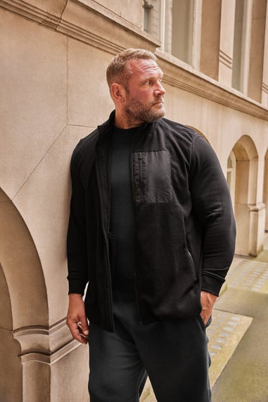 BadRhino Big & Tall Black Fleece Pocket Gilet