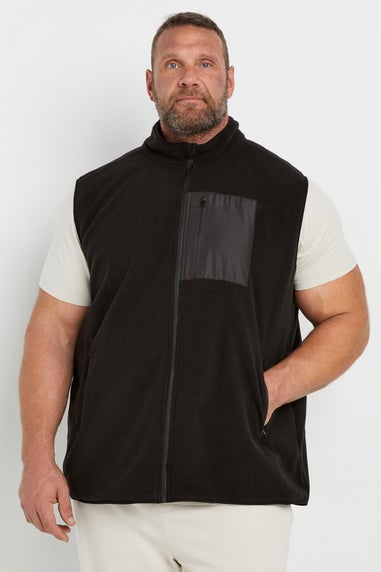 BadRhino Big & Tall Black Fleece Pocket Gilet