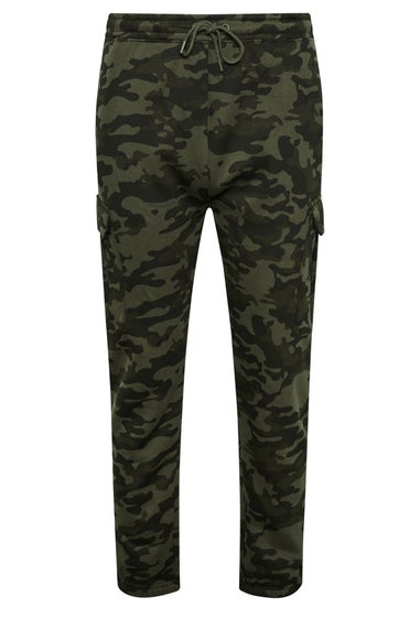 BadRhino Big & Tall Green Camo Print Cargo Joggers