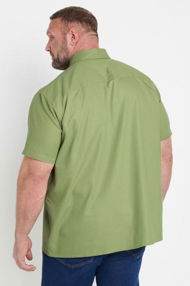 BadRhino Big & Tall Sage Green Short Sleeve Oxford Shirt
