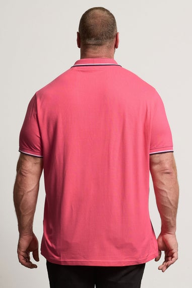 BadRhino Big & Tall Pink Tipped Polo Shirt