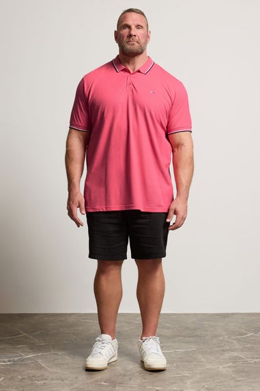 BadRhino Big & Tall Pink Tipped Polo Shirt