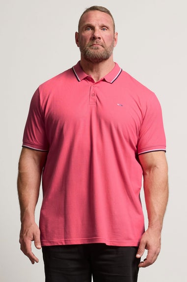 BadRhino Big & Tall Pink Tipped Polo Shirt