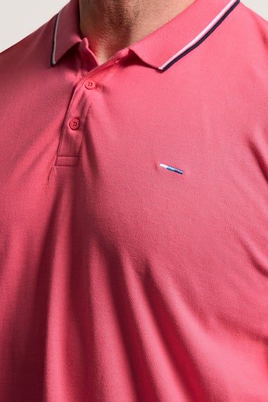 BadRhino Big & Tall Pink Tipped Polo Shirt