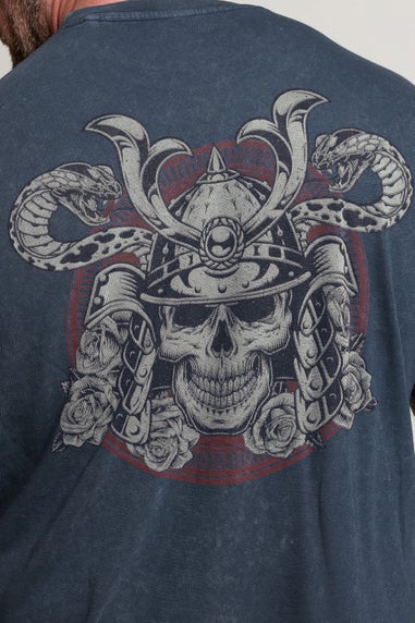 BadRhino Navy Blue Legendary Warriors Print T-Shirt