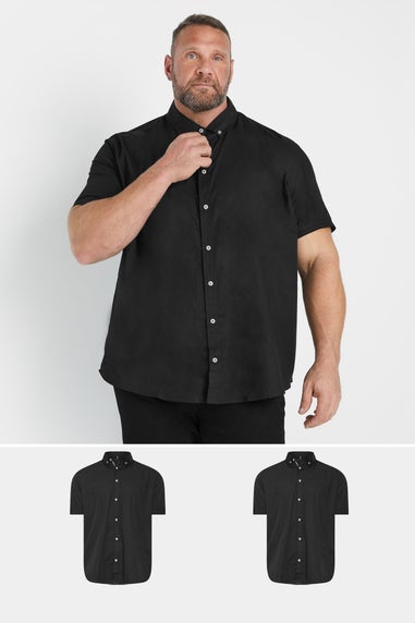 BadRhino Big & Tall 2 PACK Black Short Sleeve Poplin Shirts
