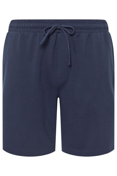 BadRhino Big & Tall Navy Blue Textured Jersey Shorts
