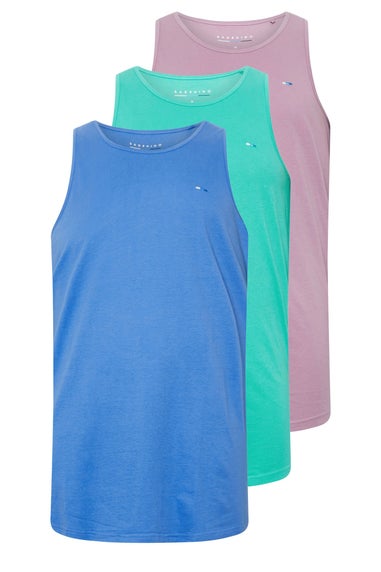 BadRhino Big & Tall Purple/ Blue/ Teal Green 3 Pack Vests