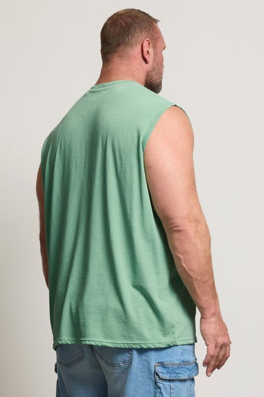 Skull Light Green Acid Wash Vest
