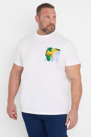 BadRhino Big & Tall White Lemon Graphic T-Shirt