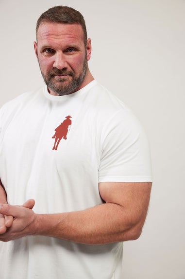 BadRhino White Pitchfork Graphic T-Shirt