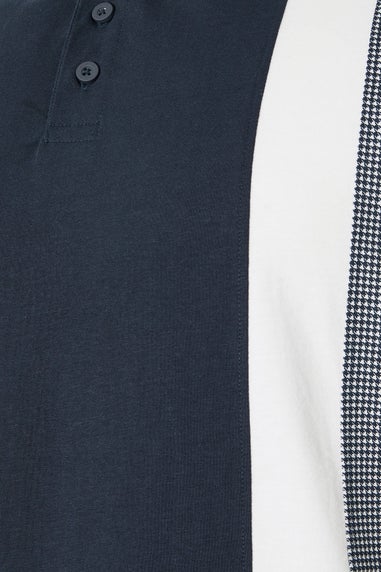BadRhino Big & Tall Navy Blue Cut & Sew Tipped Polo Shirt