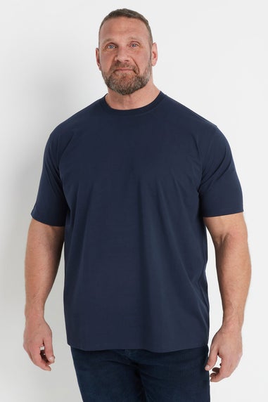 BadRhino Big & Tall Navy Blue Soft Touch Relaxed Fit T-Shirt