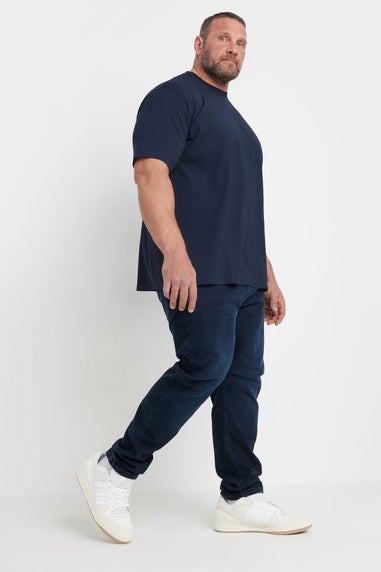 BadRhino Big & Tall Navy Blue Soft Touch Relaxed Fit T-Shirt
