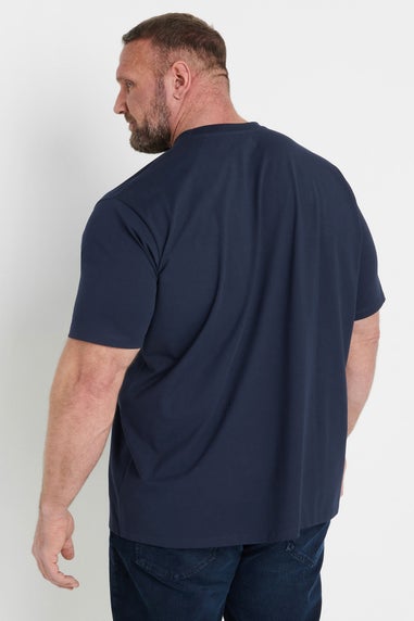 BadRhino Big & Tall Navy Blue Soft Touch Relaxed Fit T-Shirt