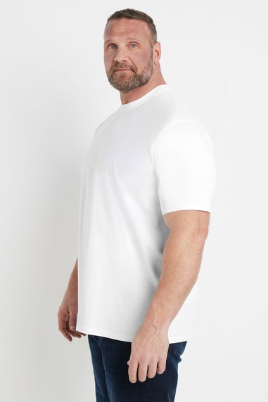 BadRhino Big & Tall White Soft Touch Relaxed Fit T-Shirt