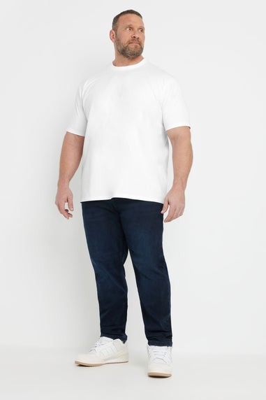 BadRhino Big & Tall White Soft Touch Relaxed Fit T-Shirt