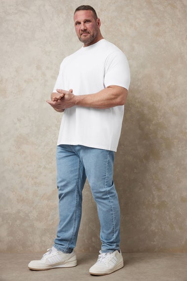 BadRhino Big & Tall White Soft Touch Relaxed Fit T-Shirt