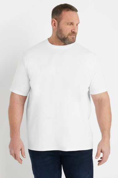 BadRhino Big & Tall White Soft Touch Relaxed Fit T-Shirt