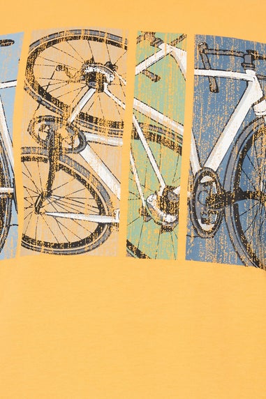 BadRhino Big & Tall Yellow Bicycle Print T-Shirt
