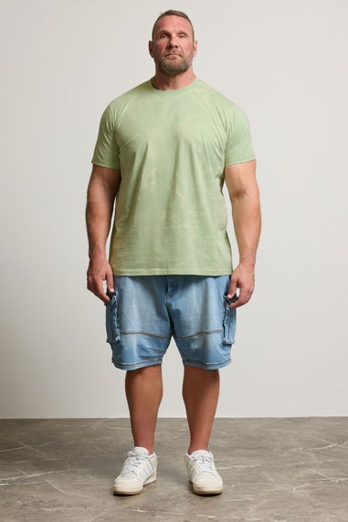 BadRhino Big & Tall Sage Green Leaf Printed T-Shirt