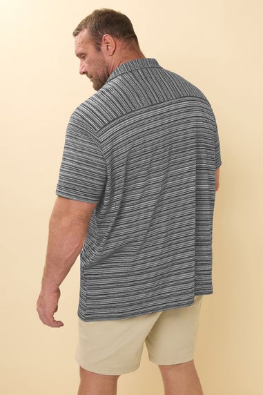 BadRhino Black Jacquard Stripe Jersey Revere Shirt