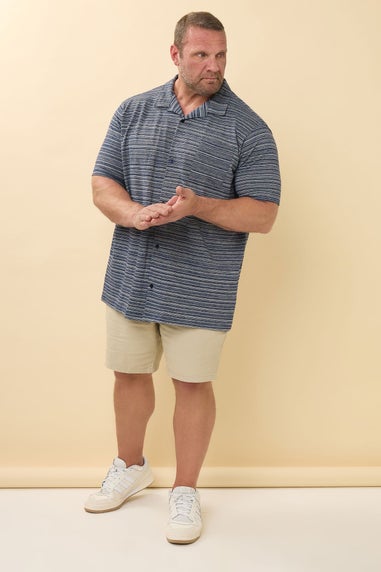 BadRhino Blue Jacquard Stripe Jersey Revere Shirt