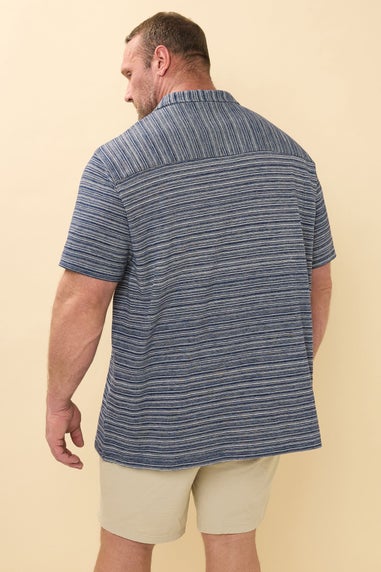 BadRhino Blue Jacquard Stripe Jersey Revere Shirt