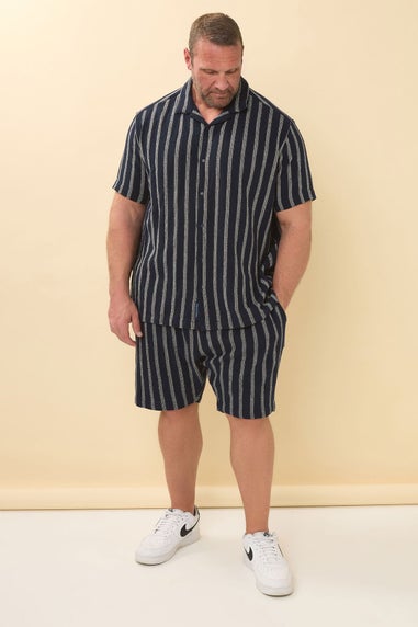 BadRhino Big & Tall Navy Blue Stripe Shorts