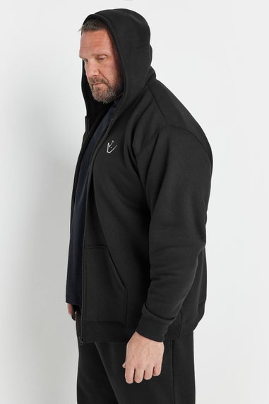 BadRhino Black 'Rest Day' Zip Through Hoodie