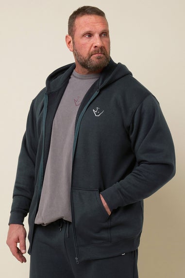IronRhino Big & Tall Navy Blue 'Rest Day' Zip Through Hoodie